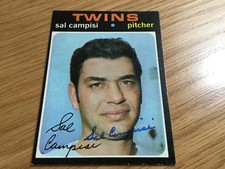1971 Topps Sal Campisi Autographed Baseball Card Minnesota Twins #568