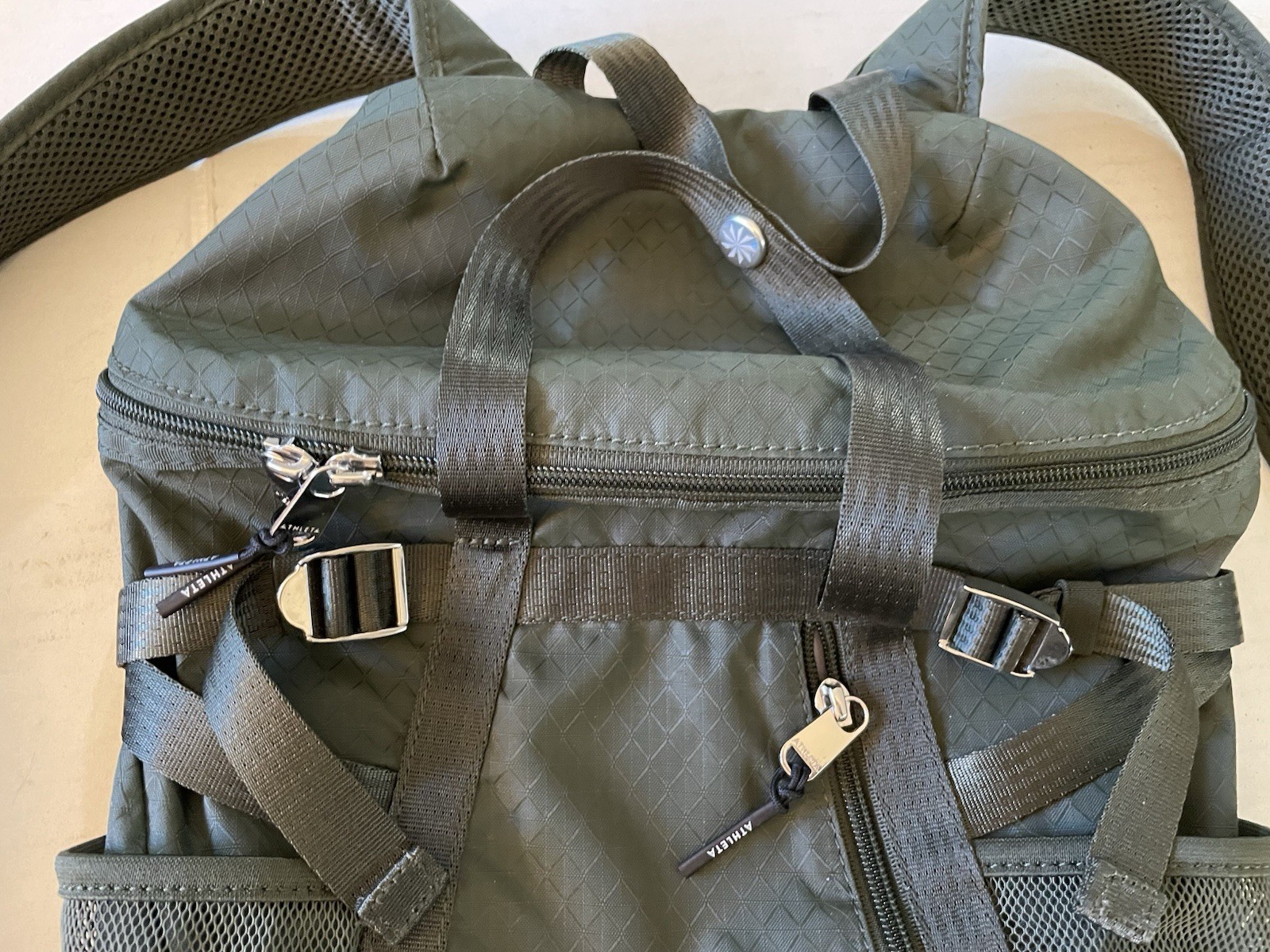 ATHLETA Excursion Backpack Dark Green Nylon Great… - image 4