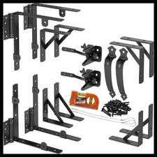 Heavy Duty Wooden Gate Hardware Kit Self-Close Spring Hinge - Outdoor Fence G...