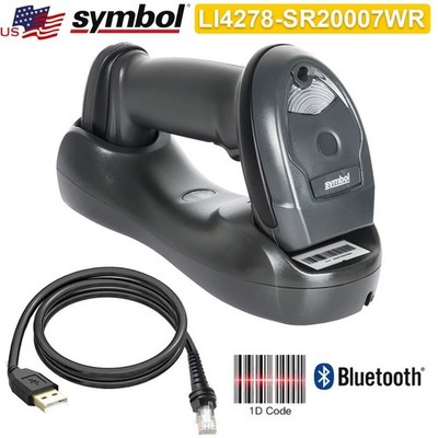 Symbol LI4278-SR20007WR 1D Wireless Bluetooth Barcode Scanner USB Kit w/ Cradle