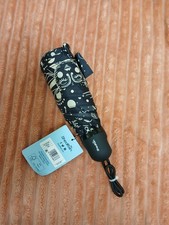 ShedRain Compact Folding Umbrella Black Beige Graphic Pattern Polyester