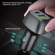 TypeC USB Car Socket Phone Fast Charger 12V Cigarette Lighter Power Adapter Plug