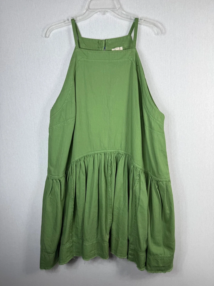 slim fit dress slacks Women's Green Printed Dress- Thml Midi Dress- Women's Anthro Midi Dress Extra Small main image 0
