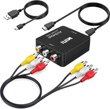 RCA to HDMI Converter, RCA to HDMI Adapter, 1080P Mini Composite CVBS AV to Hdmi