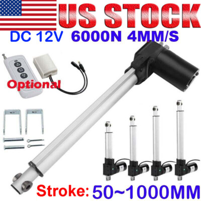 Electric Linear Actuator Motor 12V 6000N 1320lb 12''~ 40'' Heavy Duty Waterproof