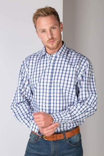 Rydale Oxford Cotton Shirt Plain Checked Country Long Sleeve Shirts 6 Colours - Picture 6 of 8