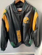 Mens Green Bay Packers NFL leather Jacket USA Size Medium - 50" Chest