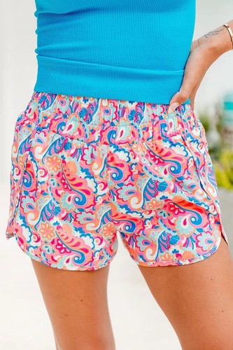 Women's Fashion Trend Printed Multi-Color Loose Waist Versatile Street Shorts - Picture 4 of 33