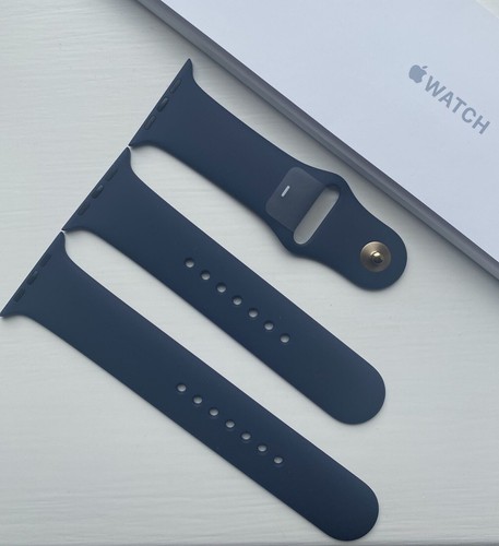 APPLE WATCH SPORT BAND STRAP 49/45/44/42mm MIDNIGHT BLUE **ROSE GOLD PIN** RARE