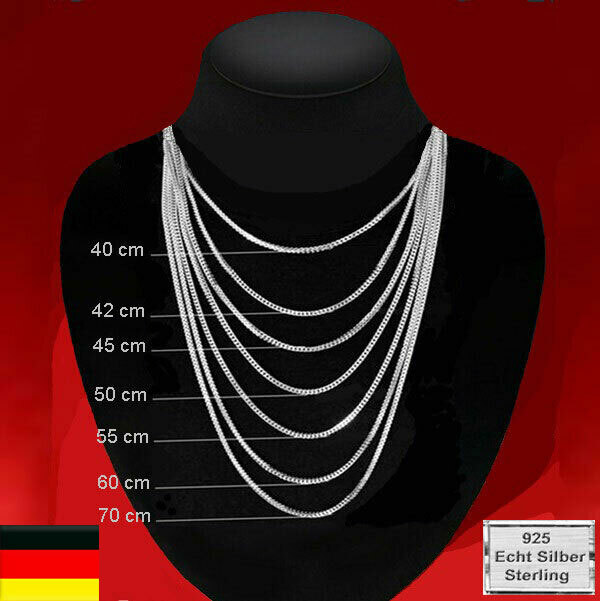 MUCCA Silberkette 925 Damen 1,9mm/2,5mm - Hypoallergene Halskette 16/18/20 Zoll Mit Zirkonia