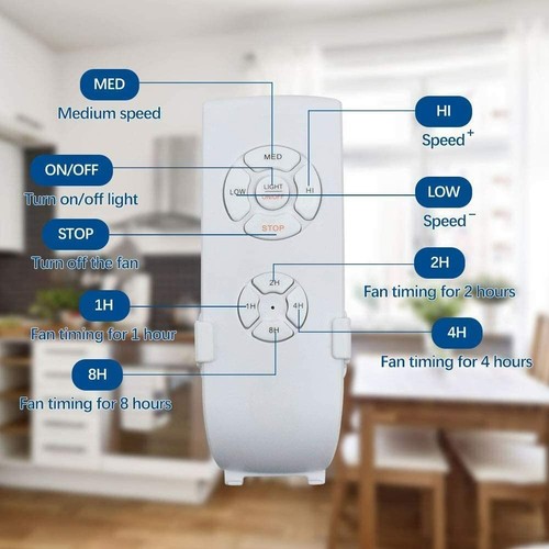 Modern Ceiling Fan with Light Remote LED Timing Dimmable for Bedroom Kitchen - Picture 6 of 9