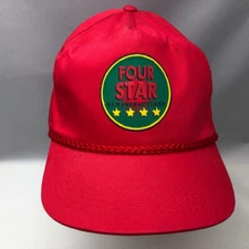 Four Star Remanufactured Cap Hat Adjustable Snapback Red Remanufactured Engines