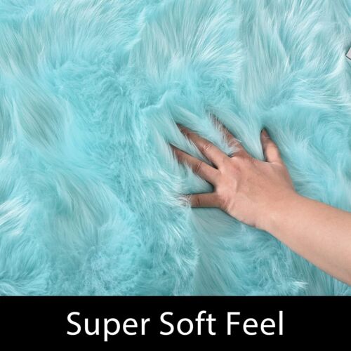 Latepis Faux Fur Sheepskin Area Rugs Soft Shaggy Carpet for Living Room Bedroom - Picture 55 of 219