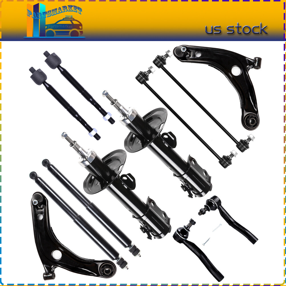 Toyota Yaris 2006-2015 Front & Rear Suspension Kit - Shocks, Control Arms, Tie Rods, Sway Bar
