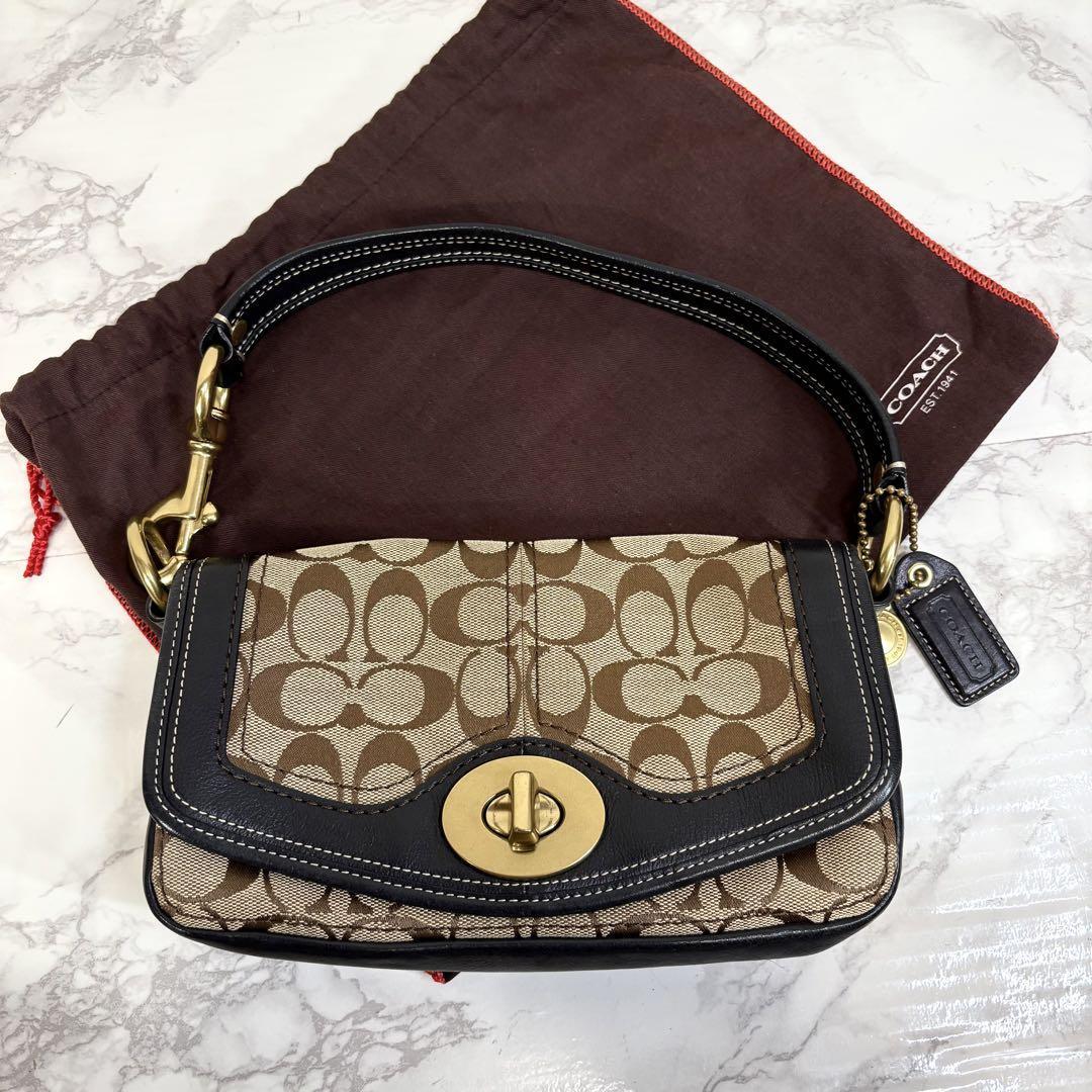 バッグ Coach Legacy Turnlock Shoulder Bag 65th COACH Signature Legacy 65th Turnlock Shoulder Bag Handbag