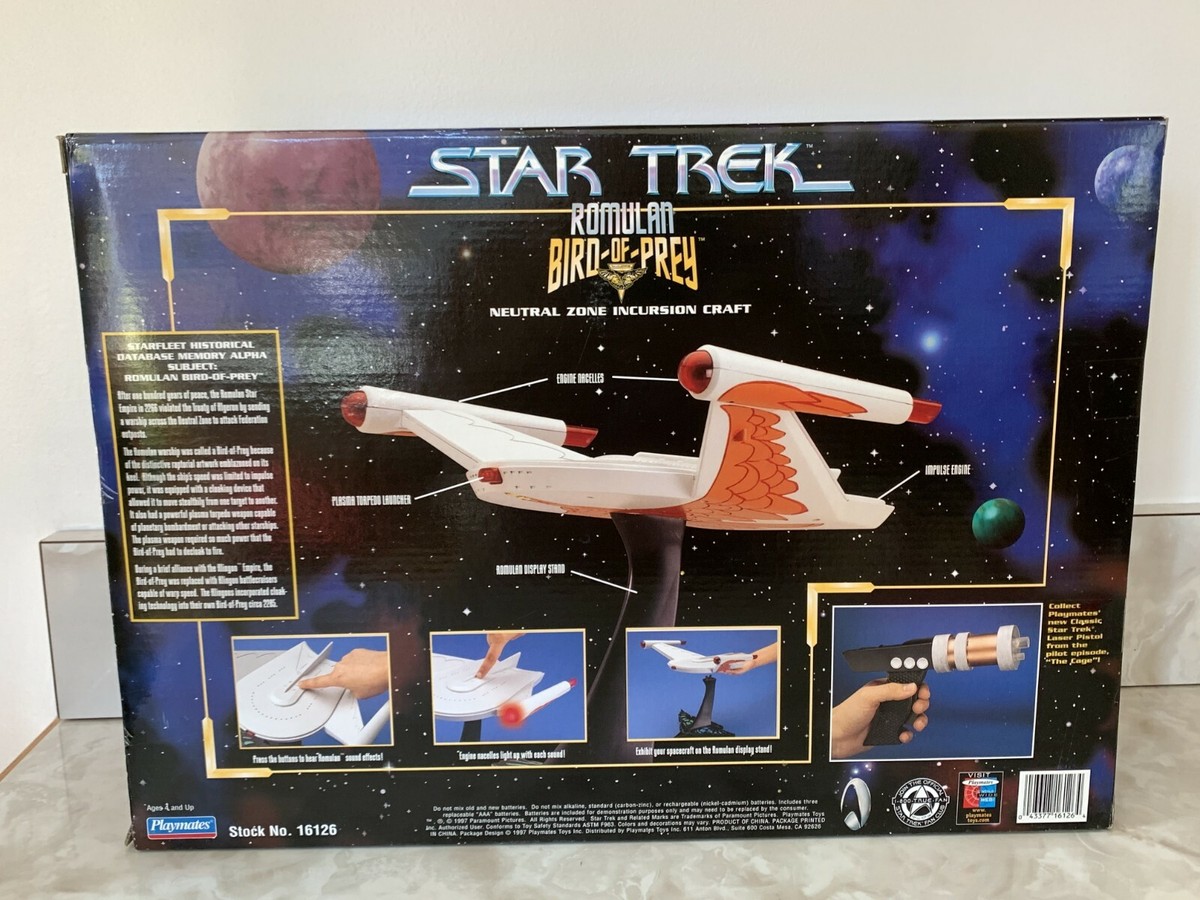 1997 Playmates Star Trek Romulan Bird Of Prey W Lights & Sound