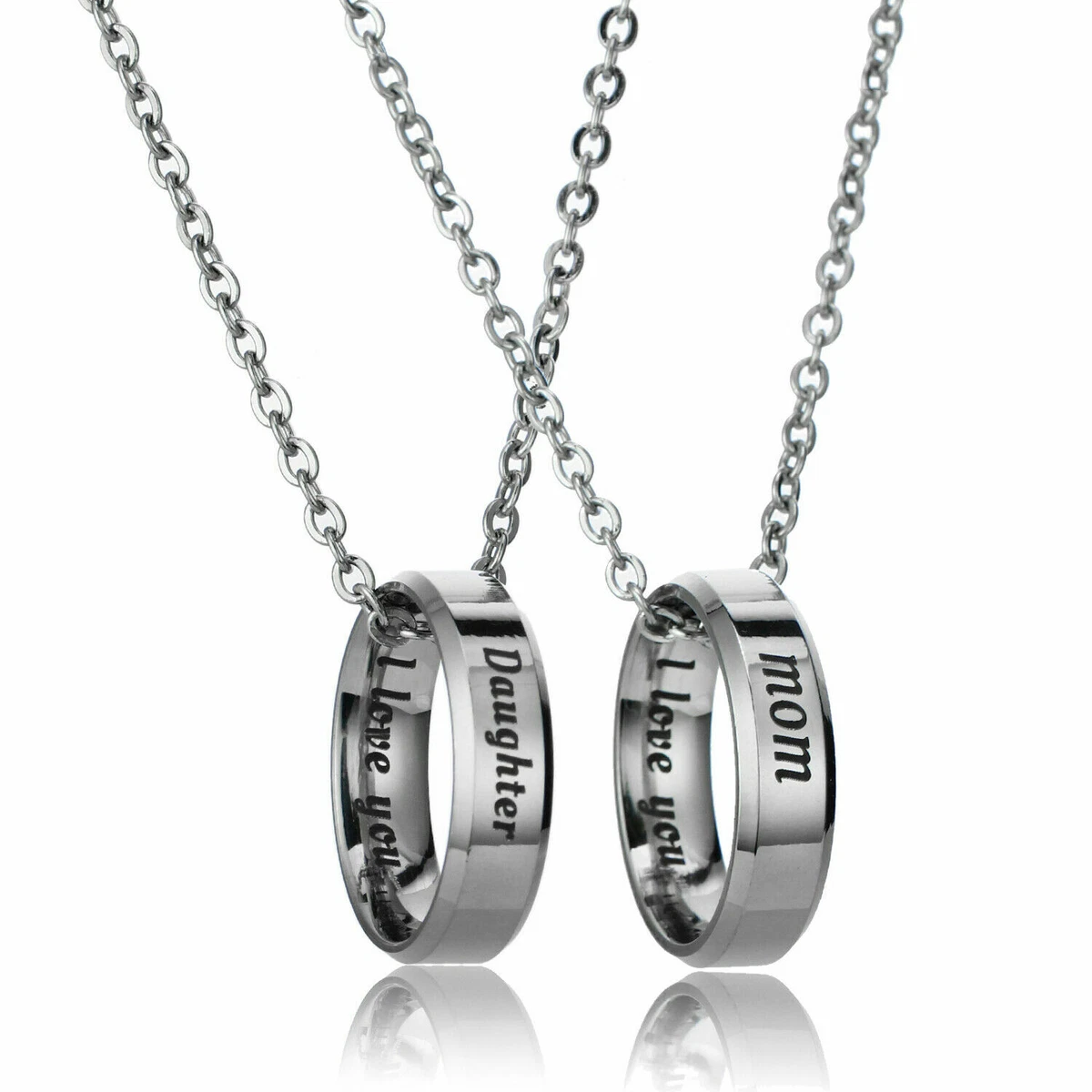 2pc Mother and Daughter Necklace Ring Set Mom Child Best Friends