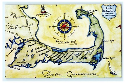 Cape Cod Bay Artist 6A Bay Shore Route Map MA Massachusetts Peter Eustace 