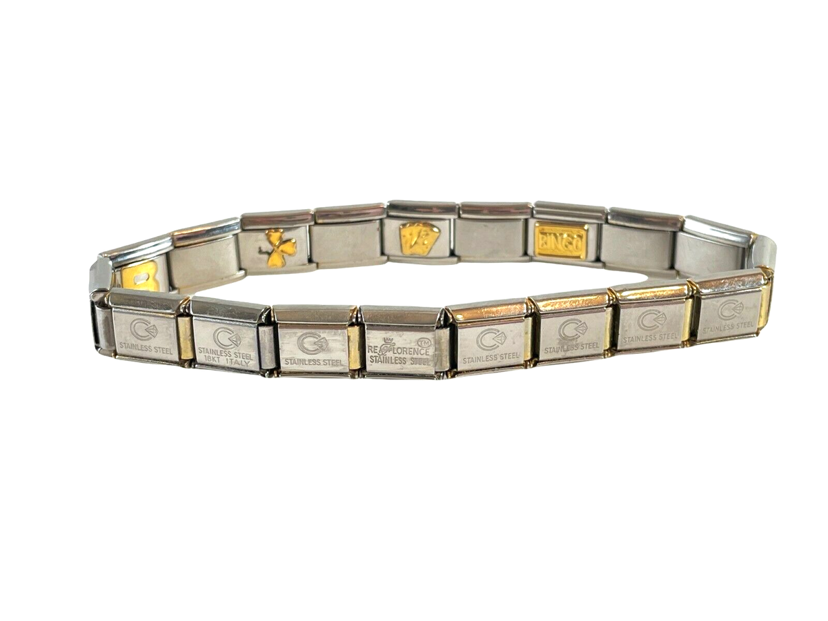 Italian Charm Bracelet Square Modular Links 9mm Stainless