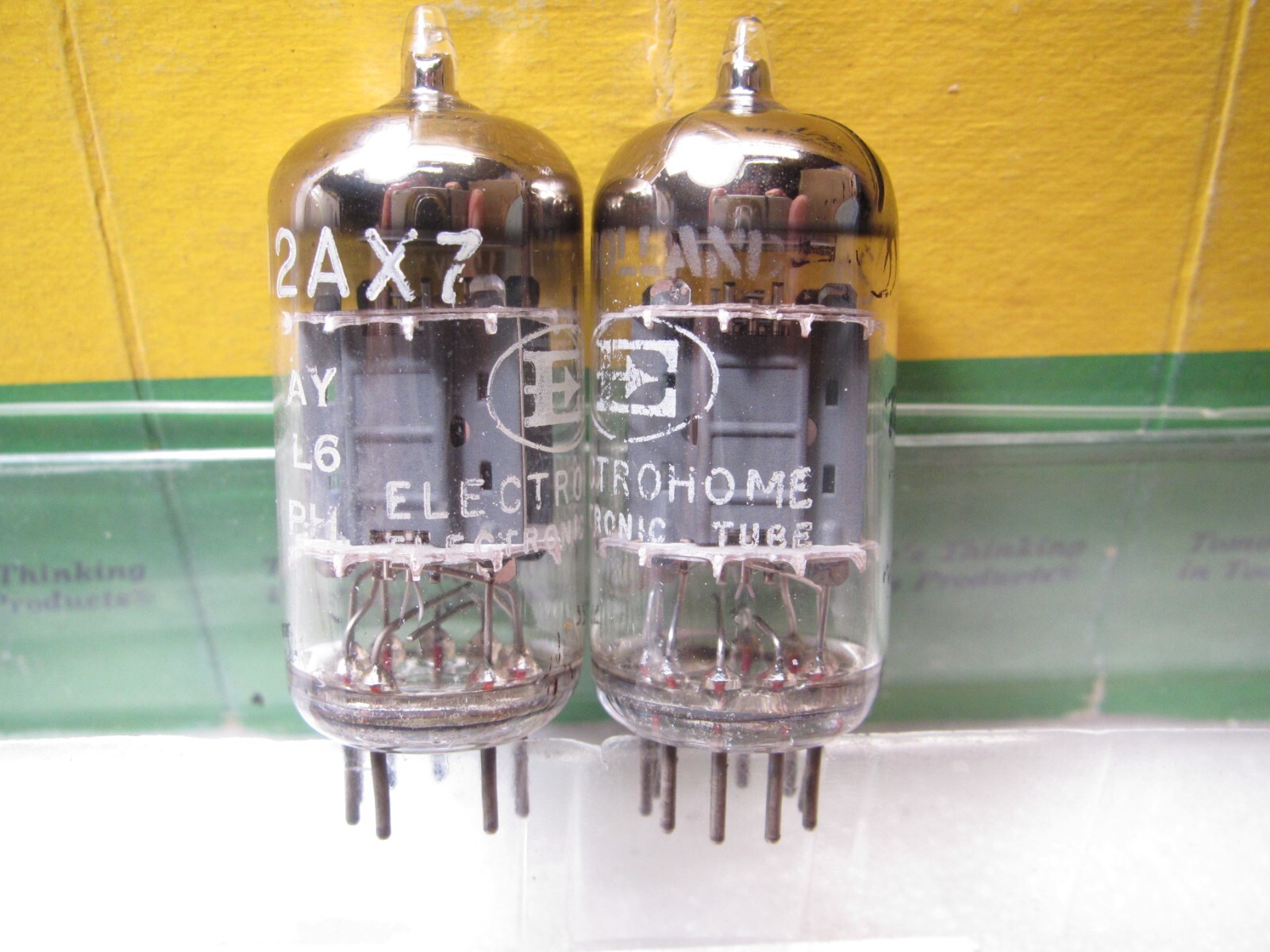 ECC83  12AX7  AMPEREX PLATINUM  MATCHED  PAIR,NATO specs TV7  #AX1