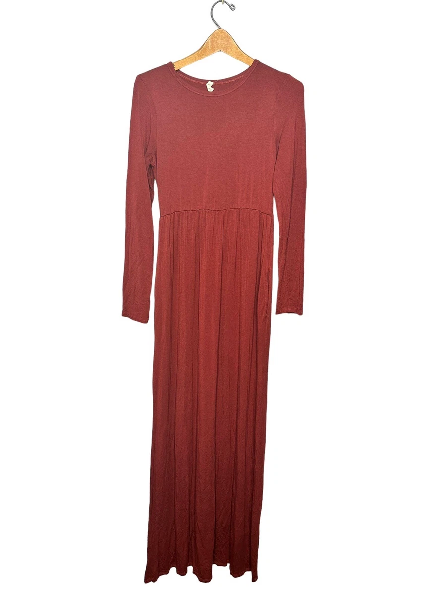 Jersey knit maxi dress with clearance sleeves