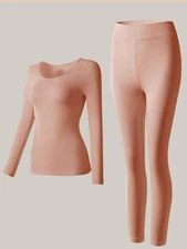 New Womens Ultra-Soft High Stretch Fleece Lined Thermal Underwear Set Long Johns