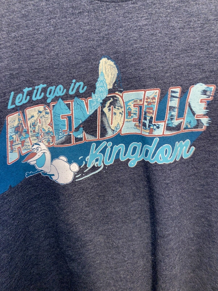 Disney Olaf Let It Go In Arendelle Kingdom T-Shirt Women Frozen Medium