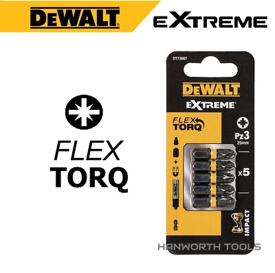DeWALT PZ3 Schraubendreher Bit Set x5 Extreme Impact Pozi 25 mm Bits