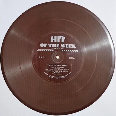 78 RPM 10'' Flexi: LISTEN 1932 Jazz This Is The Mrs. Erno Rapee's Orch Paul Small