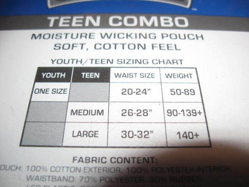 New TEEN COMBO medium performance cotton strap & pro-edition Cup wicking pouch M - Picture 3 of 3