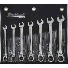 7pc Blackhawk By Proto Reverse Gear Ratcheting Wrench Set 12-PT Metric BW-1407MS