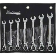 7pc Blackhawk By Proto Reverse Gear Ratcheting Wrench Set 12-PT Metric BW-1407MS