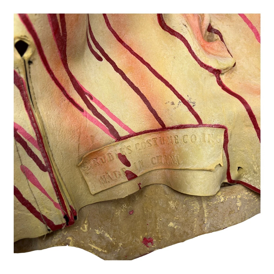 VINTAGE Halloween Gore Mask (Screaming Ripped Skull) Rubies Costumes Latex Mask - Image 3 of 4