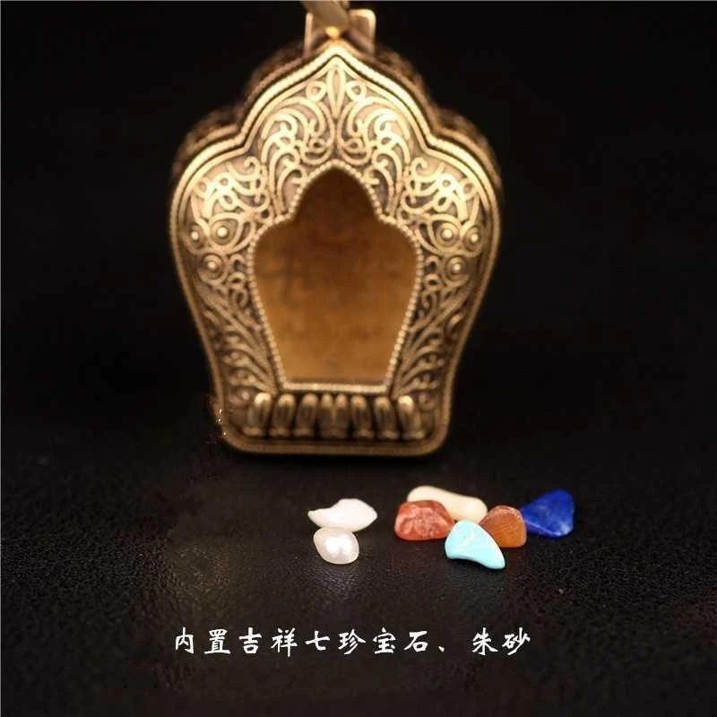 Joyería tibetana se puede abrir caja de latón transparente collar colgante Foto 4 de 4