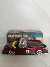 Vintage VOITURE DE COURSE Tin Litho Friction Racing Car MF 763 box -