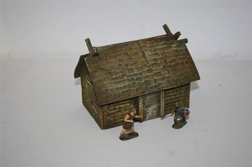 1718 Viking Germans House Fjall, for 4 cm Collectible Figures, Finished Model in Compo