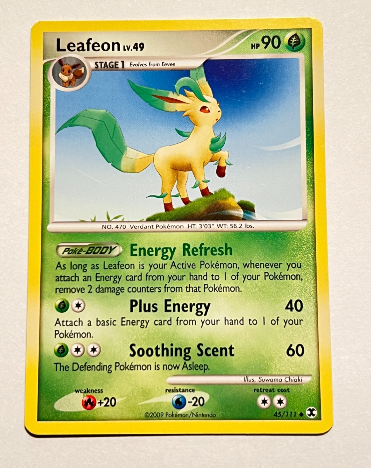 Leafeon 45/111 Pokémon Card 2009 Rising Rivals LP/NM