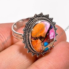 Oyster Turquoise Ring 925 Sterling Silver Handmade Design Statement Boho Rings