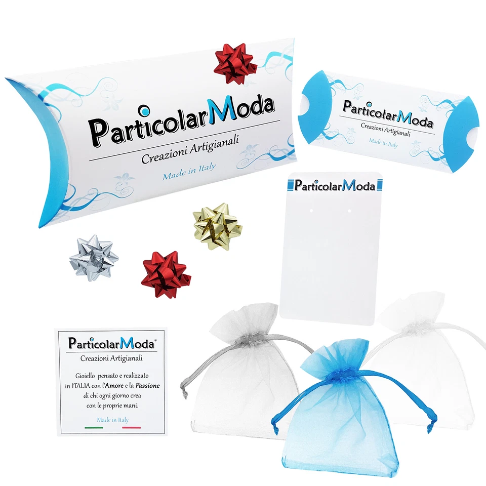 Orecchini da donna pendenti bigiotteria acciaio alluminio cristalli fatti a mano - Immagine 2 di 2