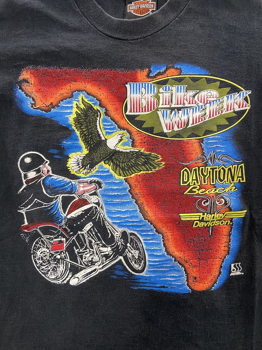 90s Harley-Davidson TシャツOrleans Two-Face Vintage 90s Harley Davidson Fun-Wear Heritage Softail