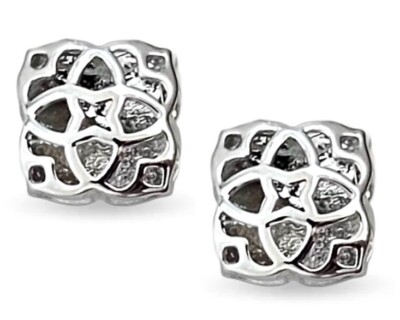 Kendra Scott Tima Logo Stud Earrings Silver Tone