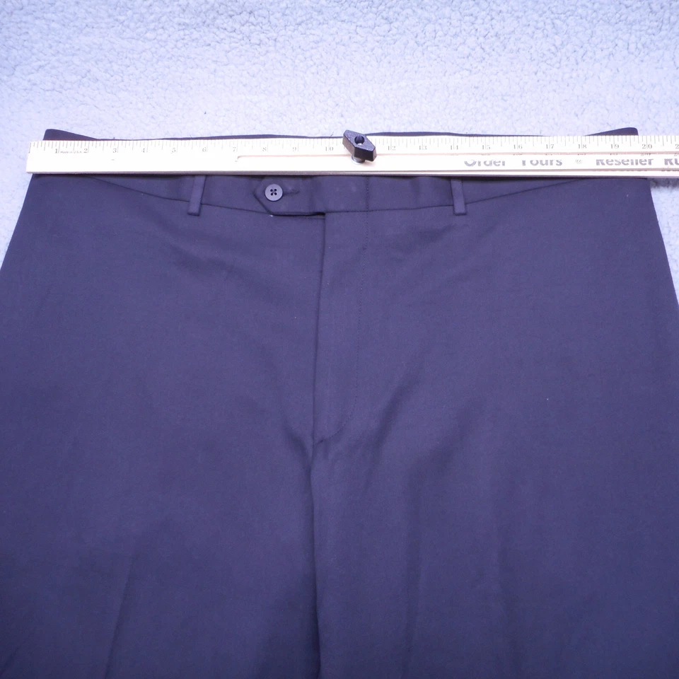 Berle Pants Mens 40R Black Flat Front Dress Slacks Trousers Microfiber Easy Care - Image 4 of 4