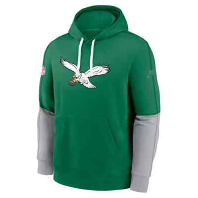 Philadelphia Eagles Nike Throwback Logo Club Tri-Blend Pullover Hoodie 2024 NFL