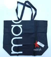 MACY'S Reusable Shopping Tote Bag "From Beach to Bag" Oceancycle, Black