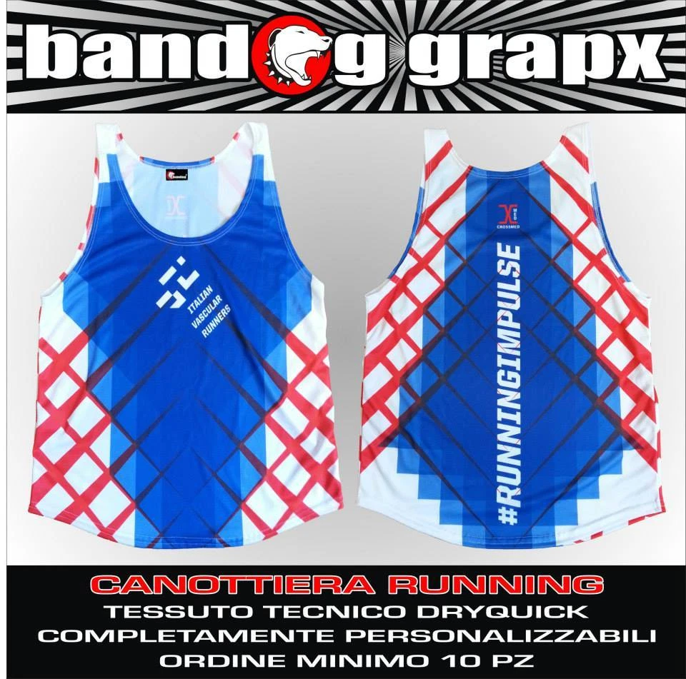 CANOTTA RUNNING PERSONALIZZATA 30PZ MAGLIA TECNICA CORSA