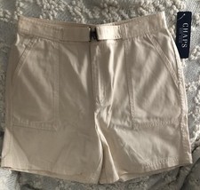 CHAPS Womens 100% Cotton Dress Shorts Nantucket Classics In Raffia Color Size 8