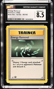 Energy Removal 92/102 Base Set 1st Edition Shadowless Common Trainer