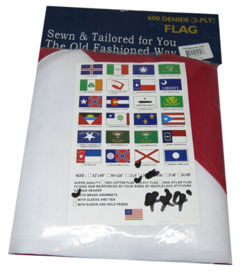 2.5x4 Embroidered Fire Dept Red Memorial 600D 2ply Nylon Flag 2.5'x4' Sleeved