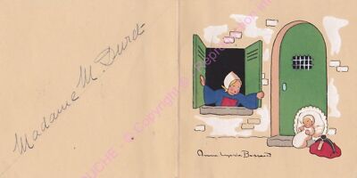 Menu Illustration Anne Marie Niedrigste Mai 1947