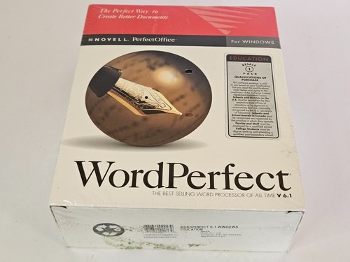 Novell Word Perfect 6.1 Windows Sealed HD Diskettes Word Processor - Picture 12 of 13